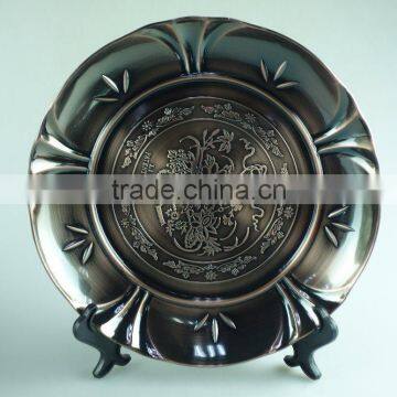 2015 Hot Selling Multi Size Stainless Steel Decorative Flower Plate, Dinner Round Plate With3 Clour photo-2