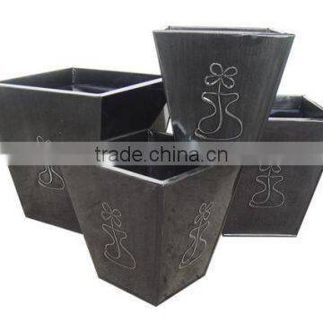 High Quality Best Selling Eco Friendly Set of Square Zinc Flower Vase From Viet Nam