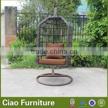 Latest Outdoor Patio Furniture Rattan Bird Cage Shape Haning Swing Chair photo-4