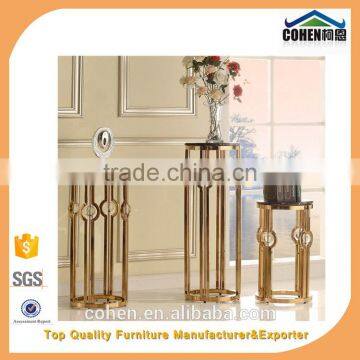 Deluxe Living Room Stainless Steel Marble Console Table in Golden Color F818G photo-2