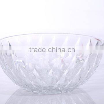 Set 5 Engraving Large Clear Decorative Glass Salad Bowls