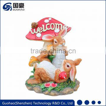 Resin garden welcome rabbit bunny statue