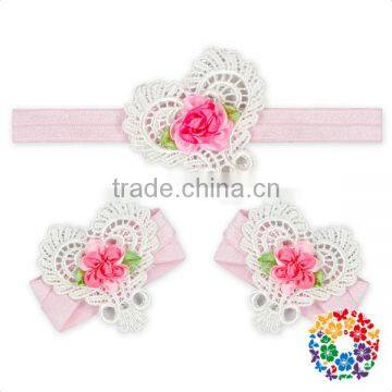 Wholesale 3Pcs Embroidery Butterfly And Heart Shape Flower Baby Hair Accessories photo-4