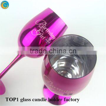 Candle Holder Handcrafted Votive Festive Glass Goblet Candle Stand photo-6