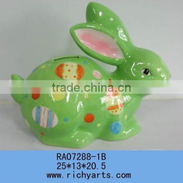 Ceramic ester rabbit handpainted decoration