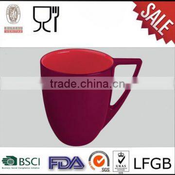 Two tone brilliant color melamine mug melamine custom printed wholesale drinking cups