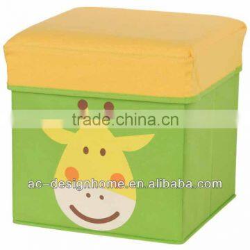 NON-WOVEN FOLDING KIDS GIRAFFE STORAGE OTTOMAN