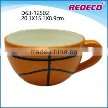 Decorative ceramic basketball shaped bowl for sale