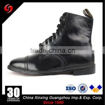 Custom made high ankle black military boots, popular design tactical outdoor boots