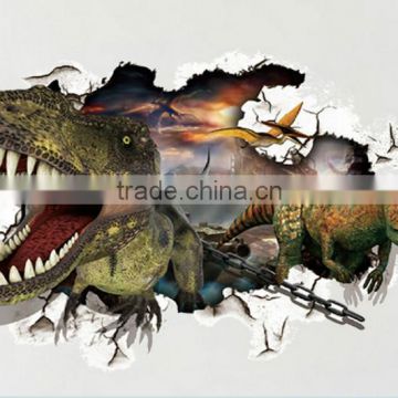 3D Real Dinosaur Drawing , Adhesive 3D Wall paper , Wall sticker