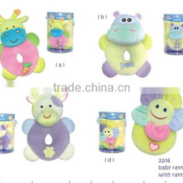 new design stuffed rattles promotional fluffy toy with EN71