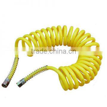 with 10 years experience flexible competitive price 8*5 yellow PU sprial air pipe for pnuematic tool with quick coupler