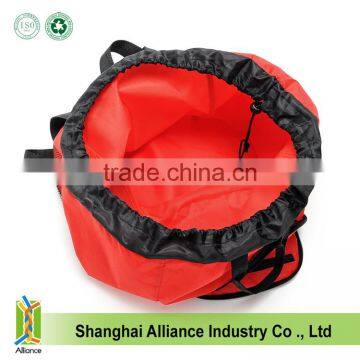Promotion Shopping 210D Polyester Drawstring Bag With Side Mesh Pocket photo-6