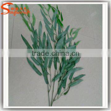 Wholesale plastic artificial green willow leaves