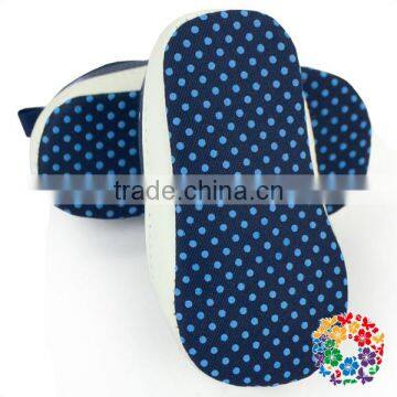 Infant Navy Color And Small Stars Pattern Shoes With Shoelace Baby Girl Shoes Size 13 Wholesale Baby Crib Polyester Shoes photo-3