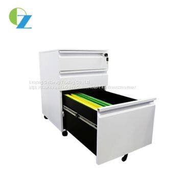 Storage Office Mobile Cabinet With Cushion Small Pedestal Filing Cabinet, 3 Section Slide Way, Fold Key photo-2