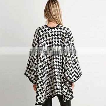 Women's Vintage Casual Oversized Batwing Print Cape Poncho Trench Coat Outwear photo-4