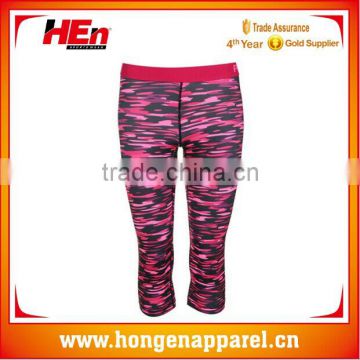 Hongen apparel famous Sublimated Digital Dry Fit Custom Print camo tights women