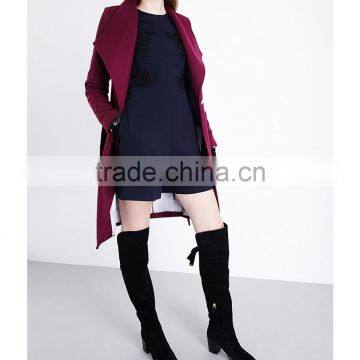 Wholasale Women Apparel Black Round Neck Long Sleeves Embroidered Crepe Playsuit(DQE0104J) photo-5