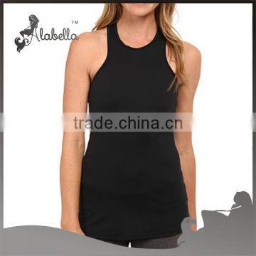 Seamless knitting ladies tank top bra sport scoop neckline tank top