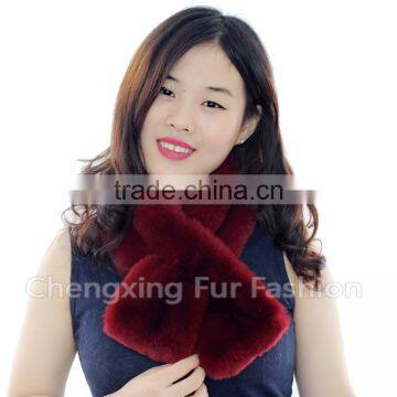 CX-S-56B Newest Products For 2016 Girls Pink Real Rex Rabbit Fur Scarf photo-2
