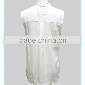 Women Beads Wholesale Plain White Tank Top photo-2
