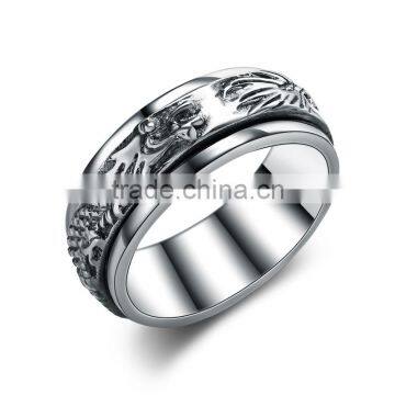 Fancy Chinese Dragon Design Cool Punk Style Brass / 925 Sterling Silver Men's Ring