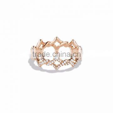 Rose Gold Plated CZ Studded Fashion Ring