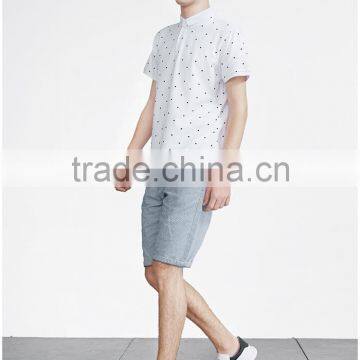Newest Casual Style White Printed Polo Shirt Design photo-2