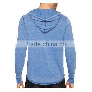 Guangzhou Wholesale OEM Hoodie Pullover V Neck Two Button New Design Plain Hoodies photo-2