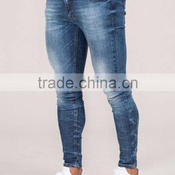 Bleach Wash Denim Jeans, Skinny Jean Trousers for Man photo-3