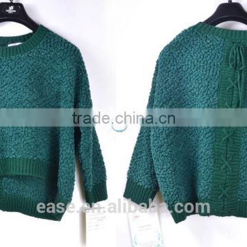 china bulk production embossed irregular hem sweater