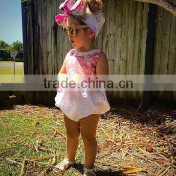 Kids Floral Prints Leotard Soft Textile Baby Romper Boutique Girl Bubble Romper Wholesale photo-2
