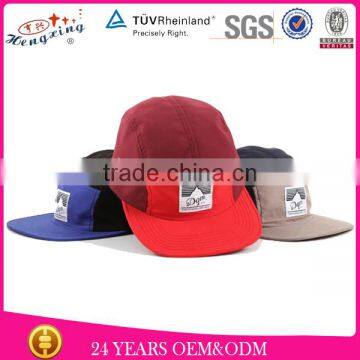 Fashion 100% Cottom Custom Design Your Own Flat Brim 5 Panel Camp Cap Wool