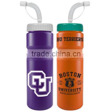 USA Made 28 oz Colored Bike Bottle Straw Lid - BPA-free, FDA compliant and comes with your logo