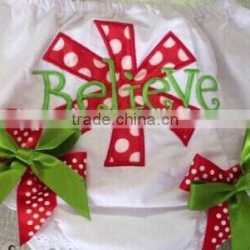 Christmas "believe" snowflake baby bloomer diaper covers free shipping