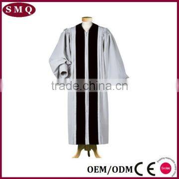 Grey Liberty With Black Velveteen Church Pulpit Robe photo-4