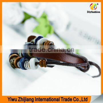 Stainless Steel Magnetic Clasps Pu Leather Bracelet photo-4