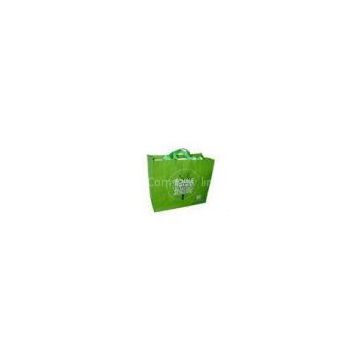 Retail Promotion PP Woven Shopping Bag , Green 140gsm PP Woven Bag