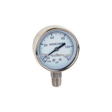 63mm All St.St. Bottom Ammonia Manometer In St.St. Bezel