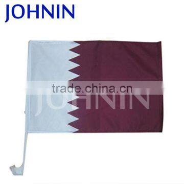 OEM 15 Years Professional Polyester 30X45cm Silk Screen Printing Custom Qatar Car Flag With Pole