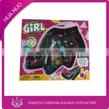 Girls black high heel shoes makeup set toy