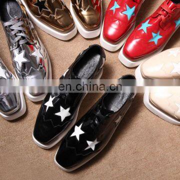 Wholesale High Heel Platform Shoes Women Leather Shoe Flat 2017 photo-5