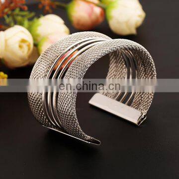 Iron Wire Snakeskin Gold Silver Cuff Women Men Bangles Metal Bangle photo-5