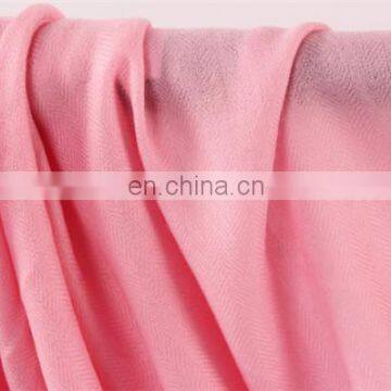 2017 Autumn Winter Mercerized Wool Herringbone Twill Weave Pattern Jacquard Scarf Women Plain Color Wool Shawl