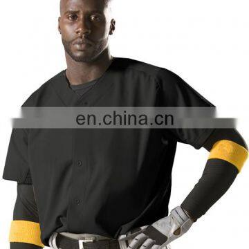 High Quality Oversize Full Buttonsplain Baseball Jersey / Blank Baseball Jersey Wholesale White Black Grey Color photo-2