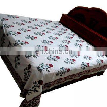 Indian Hand Made Hand Block Print Bed Sheet 100% Cotton Bed Spread Wall Hanging