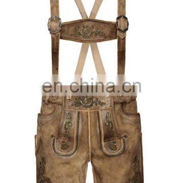 Double Tone High Quality Bavarian leder Hosen, Trachten Lederhosen (Traditional Garments)