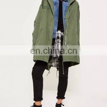 OEM Serives Women New Pants Army Greencosts Design Long Sleeves Ladies Coats photo-5