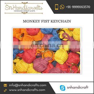 Handmade Cotton Monkey Fist Keychain from Well-Known Supplier